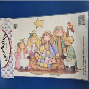 Vintage Ragamuffins Away In A Manger 4209 Iron-On Transfer 8x10